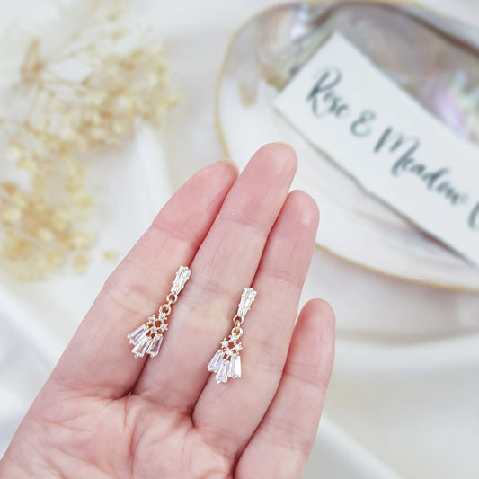 Art Deco Earrings, Bridal Earrings, Crystal Earrings, Gold Earrings, Wedding Earrings, Bridesmaid Gift, Crystal Earrings, Bridal Jewelry House of Hats