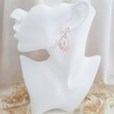 Pearl Earrings, Vintage Style Earrings, Rose Gold Pearl Earrings, Crystal Earrings, Wedding Drop Earrings, Bridesmaid Gift