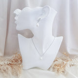 Pearl drop bridal necklace, Dainty wedding necklace, Silver elegant necklace, Pearl wedding jewellery, Jewellery for brides Pearl drop bridal necklace, Dainty wedding necklace, Silver elegant necklace, Pearl wedding jewellery, Jewellery for brides