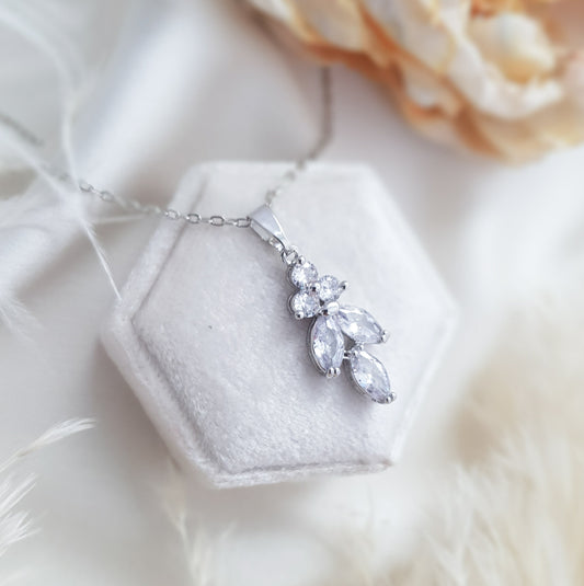 Bridal Necklace, Vintage Style Necklace, Crystal Bridal Necklace, Sliver Necklace, Wedding Necklace, Bridesmaid Gift, Bridal Jewellery