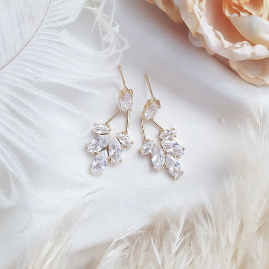 Art Deco Earrings, Bridal Earrings, Crystal Drop Earrings, Gold Earrings, Wedding Earrings, Bridesmaid Gift, Bridal Jewellery House of Hats