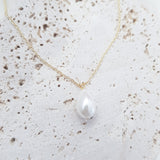 Pearl drop bridal necklace, Dainty wedding necklace, Gold elegant necklace, Pearl wedding jewellery, Jewellery for brides