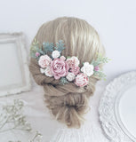 Wedding Hair Accessories, Flower Hair Comb, Bridal Hair Pins, Blush Pink Hair Piece, Bridesmaid Hair Clip, Floral Boutonniere