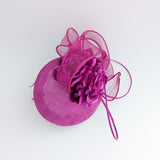 Magenta pink flower fascinator hat