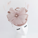 Blush pink feather fascinator hat