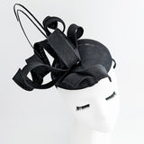 Cappello fascinator ad anello a spirale nero