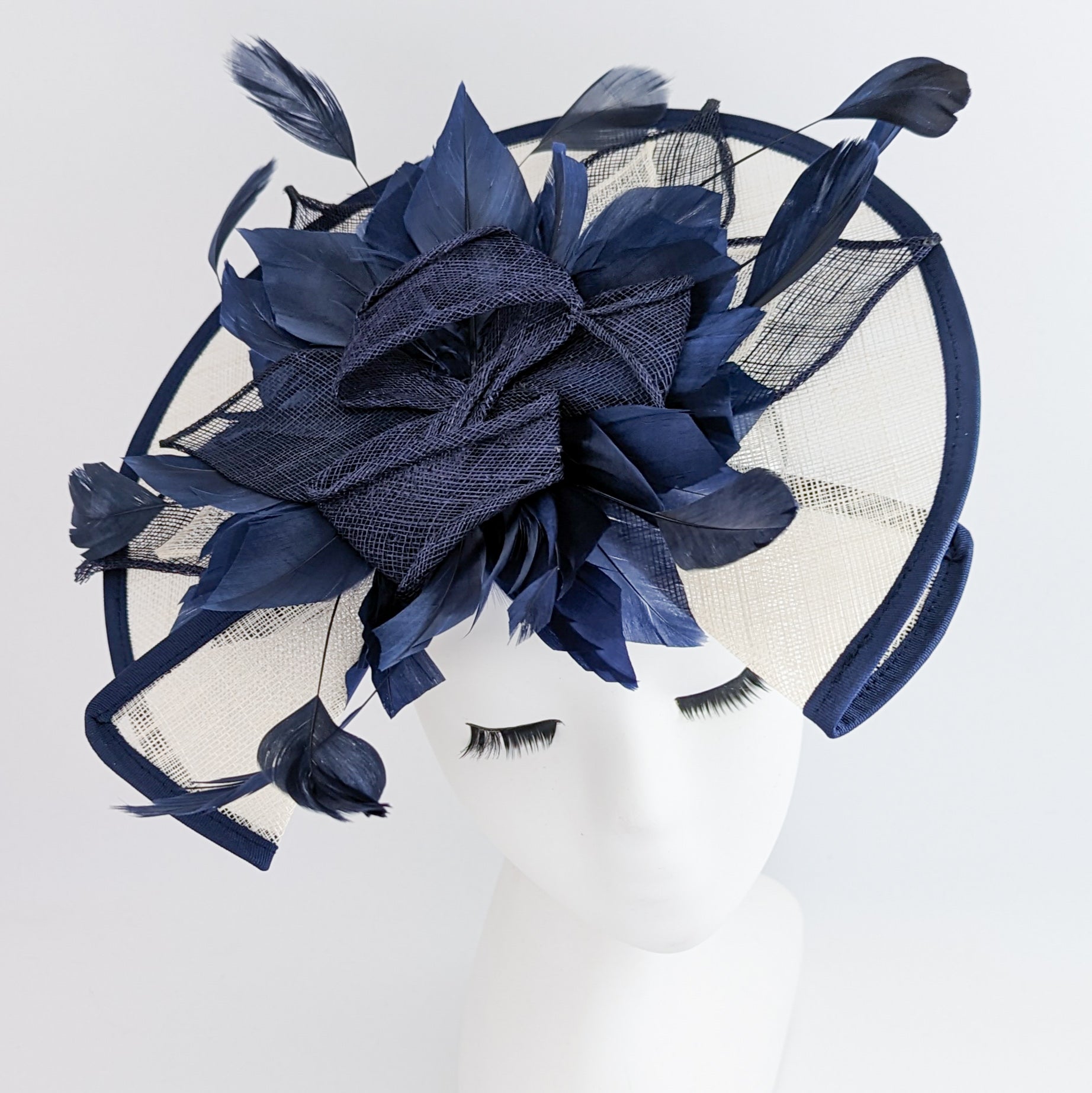 Navy fascinator hat online