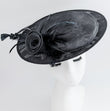 Cappello fascinator in piuma a disco grande nero