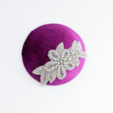 Magenta purple crystal small fascinator wedding hats uk