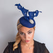 Royal cobalt blue pearl fascinator hat