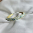 Cloisonné Enamel Pastel Bangle — Faerie Flower Gold — Frost/Blue Pearl