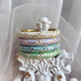 Cloisonné Enamel Bangles - Midsummer Pastel Gold Stacking Bracelets