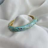 Cloisonné Enamel Bangles - Midsummer Pastel Gold Stacking Bracelets