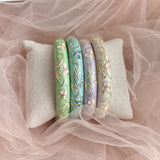 Cloisonné Enamel Bangles - Midsummer Pastel Gold Stacking Bracelets