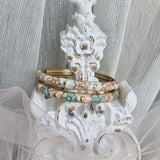 Cloisonné Enamel Bangles - Maple Moonflower Gold Stacking Bracelets