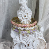 Cloisonné Enamel Flower Bangles -Midsummer Daisy Gold Stacking Bracelets