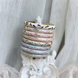 Cloisonné Enamel Pastel Bangles - Meadow Swirl Gold Stacking Bracelets