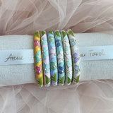 Cloisonné Enamel Bangles -Lotus Flower Gold Stacking Bracelets