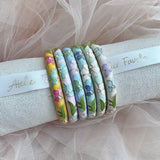 Cloisonné Enamel Bangles -Lotus Flower Gold Stacking Bracelets