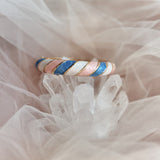 Cloisonné Enamel Colourful Bangles - Candy Twirl Gold Stacking Bracelets