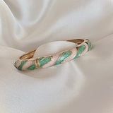 Cloisonné Enamel Bangles - Buttercream Frosting Gold Stacking Bracelets