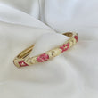 Cloisonné Enamel Bangles - Maple Moonflower Gold Stacking Bracelets