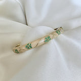 Cloisonné Enamel Flower Bangles -Midsummer Daisy Gold Stacking Bracelets