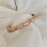 Cloisonné Enamel Flower Bangles -Midsummer Daisy Gold Stacking Bracelets