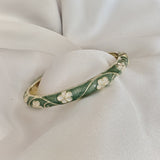 Cloisonné Enamel Flower Bangles -Midsummer Daisy Gold Stacking Bracelets