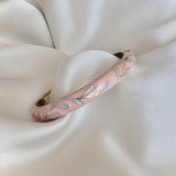 Cloisonné Enamel Pastel Bangles - Meadow Swirl Gold Stacking Bracelets
