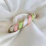 Cloisonné Enamel Colourful Bangles - Candy Twirl Gold Stacking Bracelets