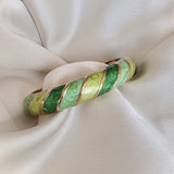 Cloisonné Enamel Colourful Bangles - Candy Twirl Gold Stacking Bracelets