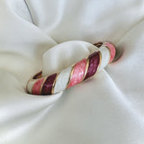 Cloisonné Enamel Colourful Bangles - Candy Twirl Gold Stacking Bracelets