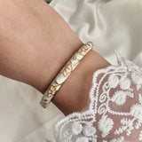 Cloisonné Enamel Bangles - Maple Moonflower Gold Stacking Bracelets