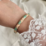 Cloisonné Enamel Bangles - Maple Moonflower Gold Stacking Bracelets