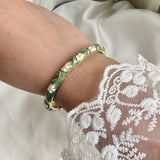 Cloisonné Enamel Flower Bangles -Midsummer Daisy Gold Stacking Bracelets