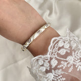 Cloisonné Enamel Flower Bangles -Midsummer Daisy Gold Stacking Bracelets