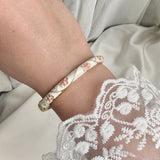 Cloisonné Enamel Flower Bangles -Midsummer Daisy Gold Stacking Bracelets