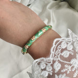 Cloisonné Enamel Flower Bangles -Midsummer Daisy Gold Stacking Bracelets