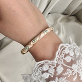 Cloisonné Enamel Flower Bangles -Midsummer Daisy Gold Stacking Bracelets