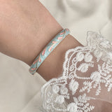 Cloisonné Enamel Pastel Bangles - Meadow Swirl Gold Stacking Bracelets