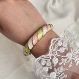 Cloisonné Enamel Colourful Bangles - Candy Twirl Gold Stacking Bracelets