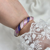 Cloisonné Enamel Colourful Bangles - Candy Twirl Gold Stacking Bracelets