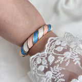 Cloisonné Enamel Colourful Bangles - Candy Twirl Gold Stacking Bracelets