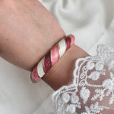 Cloisonné Enamel Colourful Bangles - Candy Twirl Gold Stacking Bracelets
