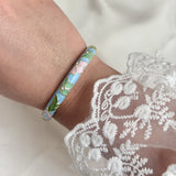 Cloisonné Enamel Bangles -Lotus Flower Gold Stacking Bracelets