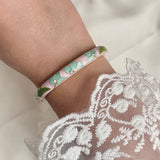 Cloisonné Enamel Bangles -Lotus Flower Gold Stacking Bracelets
