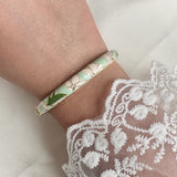 Cloisonné Enamel Bangles -Lotus Flower Gold Stacking Bracelets