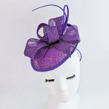 Royal purple disc saucer fascinator hat