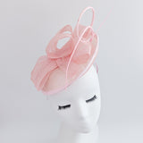 Light pink disc saucer fascinator hat